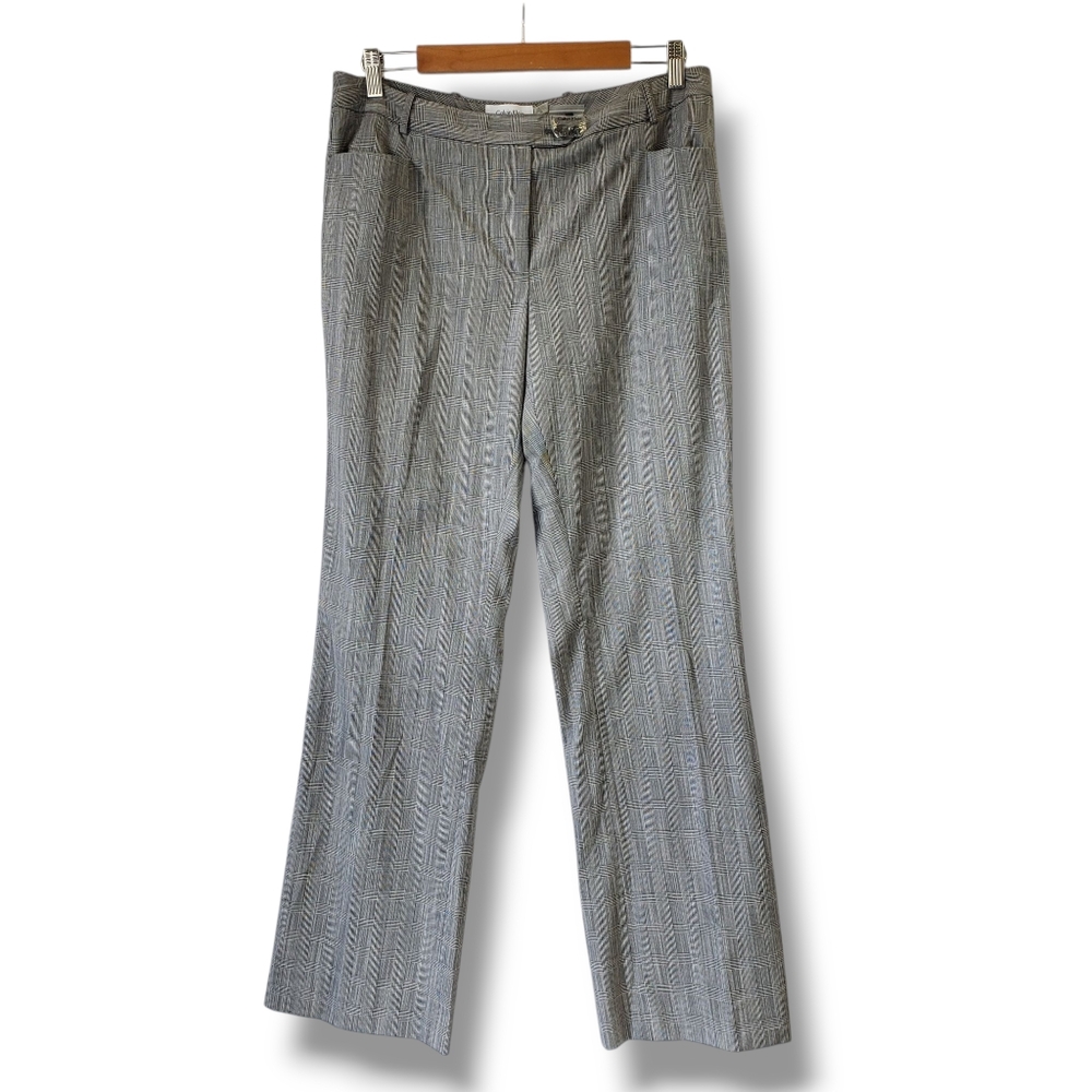 Calvin Klein Modern Fit Grey & Black Checkered Bootcut Dress Pants Size 10